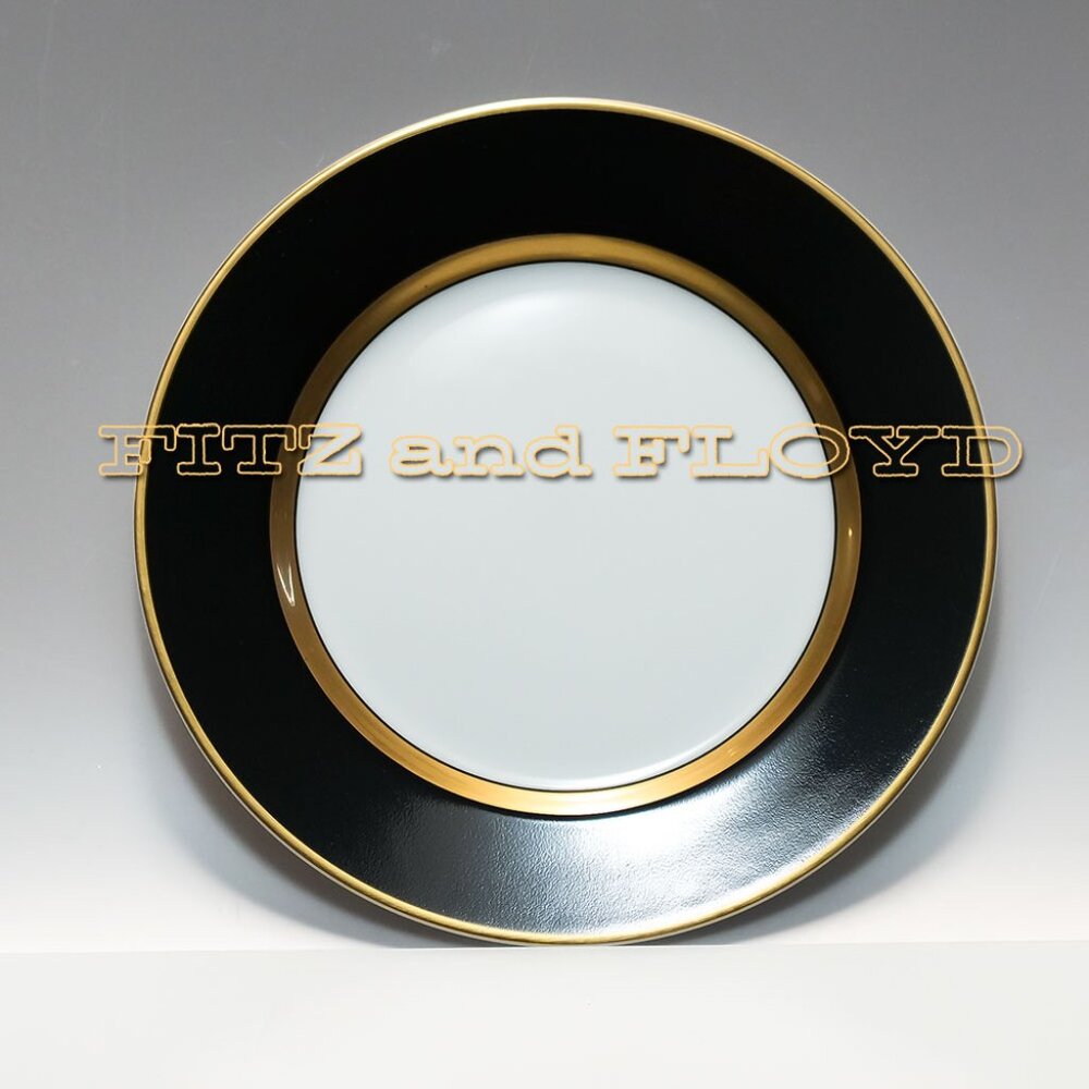 Set of 4 NIB Vintage 1978 Fitz & Floyd Renaissance Black – Bread & Butter Plate